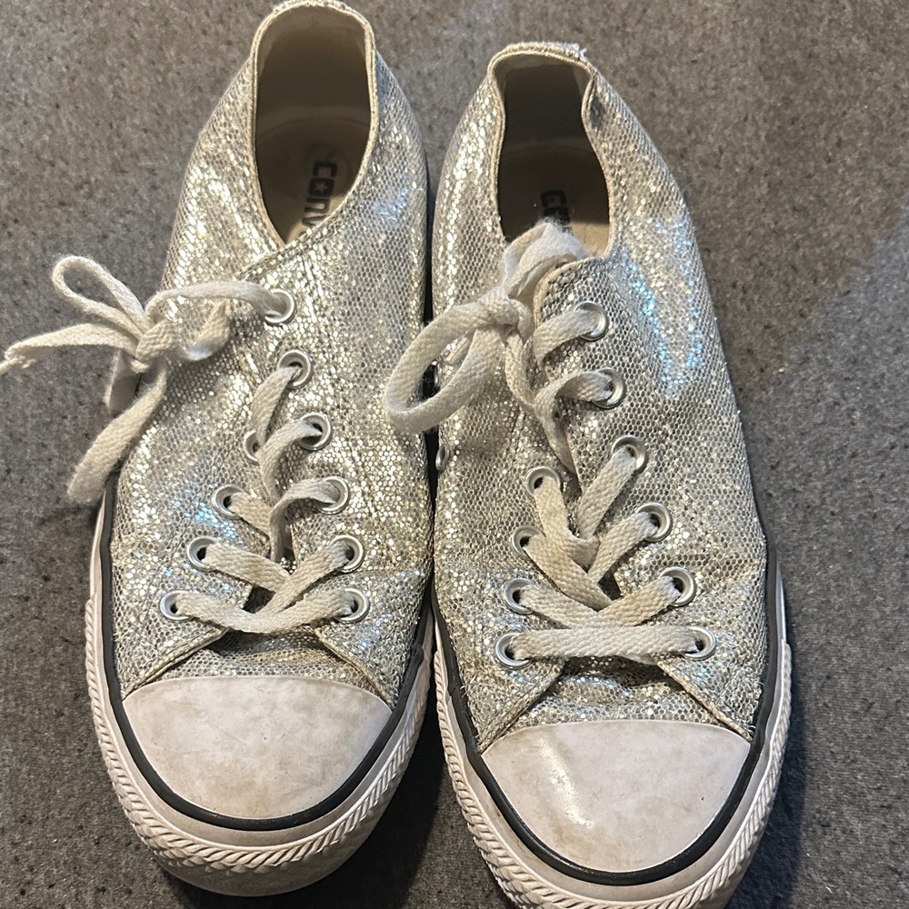 Converse Sparkling Silver Sneakers